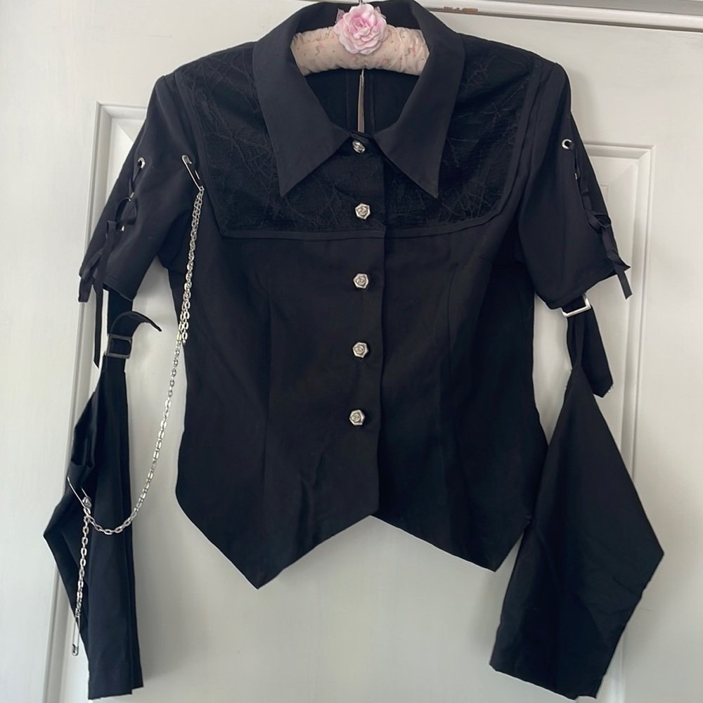 Kira ladies black gothic style top